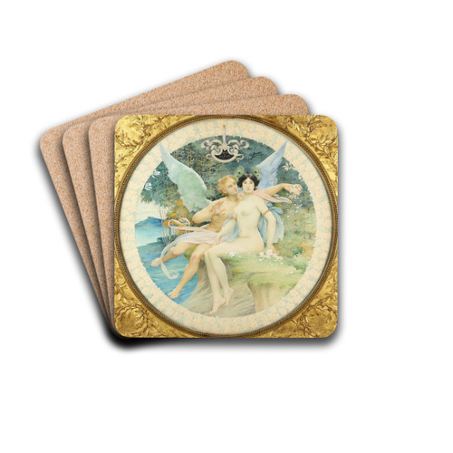 Eros et Psyche by Guillaume Dubufe Drink Coasters - set of 4