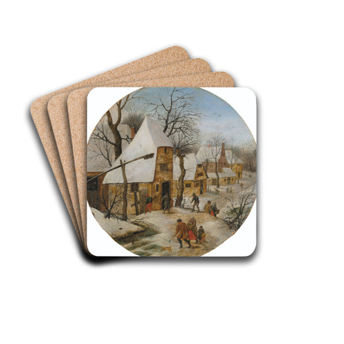 Winter by Pieter Brueghel The Younger Drink Coasters - set of 4