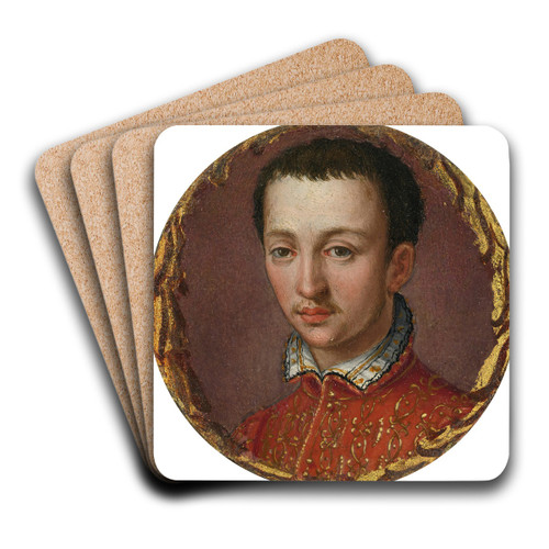 Portrait of Francesco I De' Medici (1541-1587) by Alessandro Allori Art Drink Coaster set