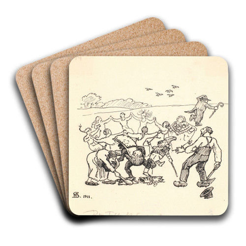 Den tykke kat by Niels Skovgaard Art Drink Coaster set