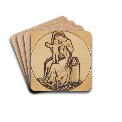 Virgin and Child by Sir Edward Coley Burne-Jones Drink Coasters - set of 4
