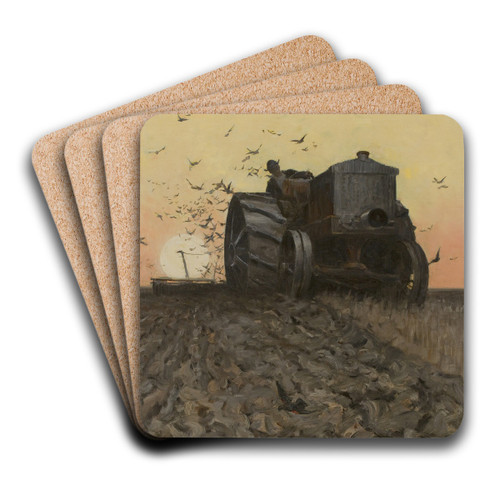 Spring Planting by Harvey T. Dunn Art Drink Coaster set