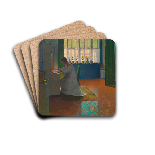 Anna Moll am Schreibsekretr by Carl Moll Drink Coasters - set of 4