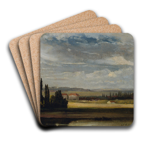 Landschaftsblick mit hohem Wolkenhimmel by Johan Christian Dahl Art Drink Coaster set