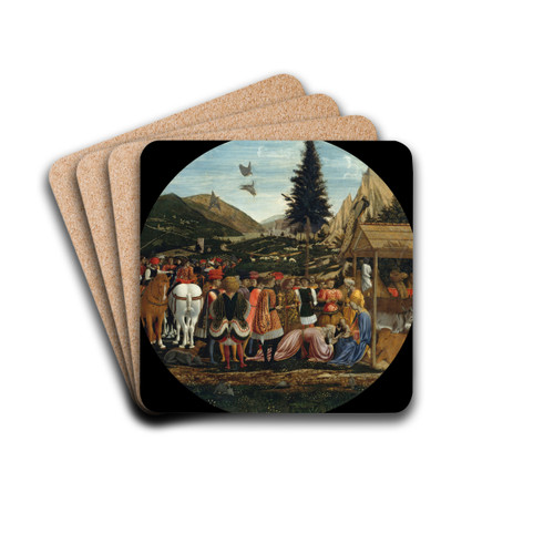 Adoration of the Magi by Domenico Veneziano Drink Coasters - set of 4