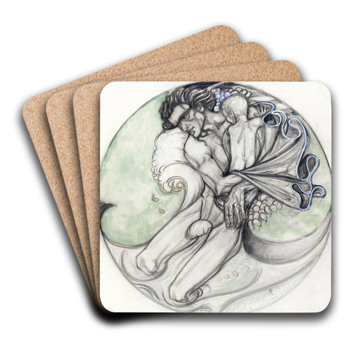 Christophorus by Richard Nicolas Roland Holst Art Drink Coaster set Christophorus by Richard Nicolas Roland Holst Art Drink Coaster set