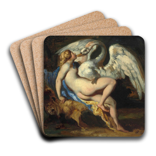 Lda et le cygne ('Leda and the Swan') by Thodore Gricault Art Drink Coaster set