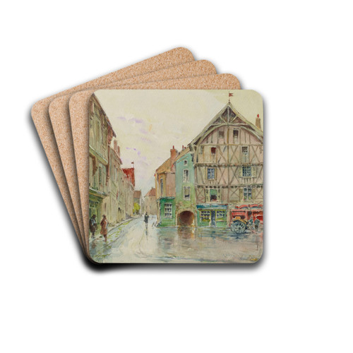 Aprs la pluie, Place de l'Htel de ville by Rn Leverd Drink Coasters - set of 4 Aprs la pluie, Place de l'Htel de ville by Rn Leverd Drink Coasters - set of 4