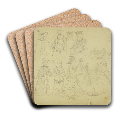 Medieval figures by Philipp Winterwerb Art Drink Coaster set