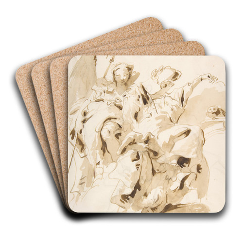 Virtue Crowning a Bearded Man by Giovanni Battista Tiepolo Art Drink Coaster set