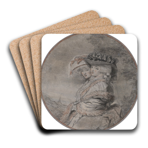 An Evening Walk by John Raphael Smith Art Drink Coaster set An Evening Walk by John Raphael Smith Art Drink Coaster set