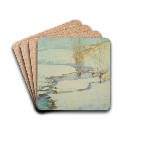 Winter Landscape by John Henry Twachtman Drink Coasters - set of 4