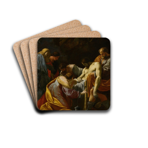 The Entombment by Simon Vouet Drink Coasters - set of 4 The Entombment by Simon Vouet Drink Coasters - set of 4