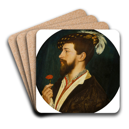 Portrait of Simon George of Cornwall by Hans Holbein The Younger Art Drink Coaster set