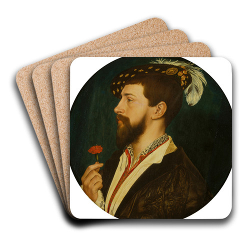 Portrait of Simon George of Cornwall by Hans Holbein The Younger Art Drink Coaster set
