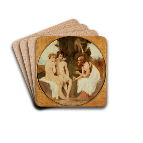 Philtas instruisant Daphnis et Chlo by Jules Elie Delaunay Drink Coasters - set of 4 Philtas instruisant Daphnis et Chlo by Jules Elie Delaunay Drink Coasters - set of 4