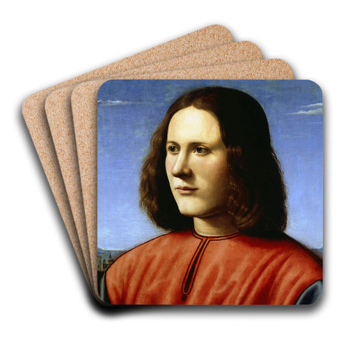 A Young Man by Piero di Cosimo Art Drink Coaster set