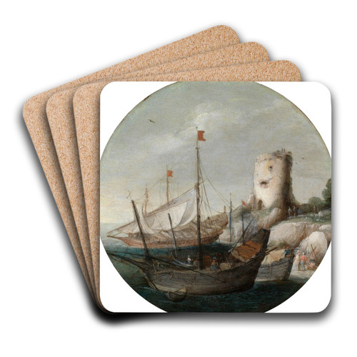 Anlandende Schiffe in einem sdlichen Hafen by Goffredo Wals Art Drink Coaster set