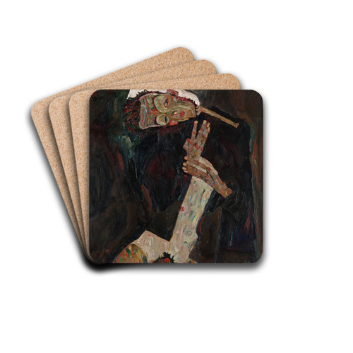 The Lyricist by Egon Schiele Drink Coasters - set of 4