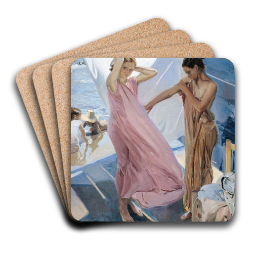 After Bathing, Valencia by Joaqun Sorolla Art Drink Coaster set