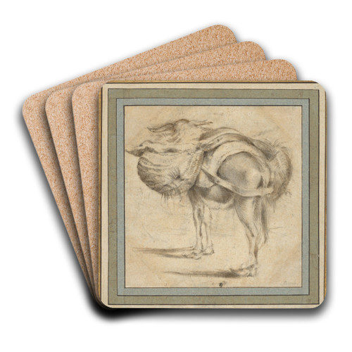 Study of a Donkey by Pieter van Laer Art Drink Coaster set