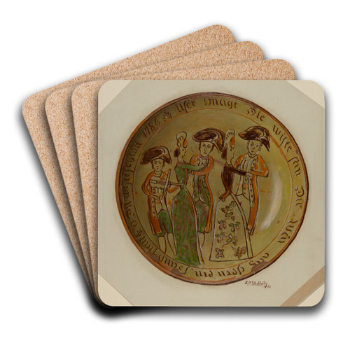 Pie Plate by Eugene Shellady Art Drink Coaster set Pie Plate by Eugene Shellady Art Drink Coaster set