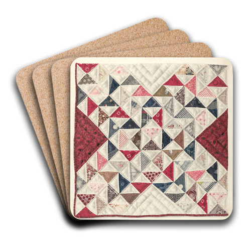 Patchwork Quilt by Mae A. Clarke Art Drink Coaster set