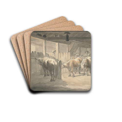 A Cow Byre by Robert Hills Drink Coasters - set of 4