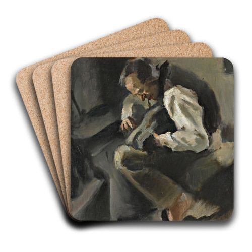 A Cobbler by Rudolf Kremlika Art Drink Coaster set