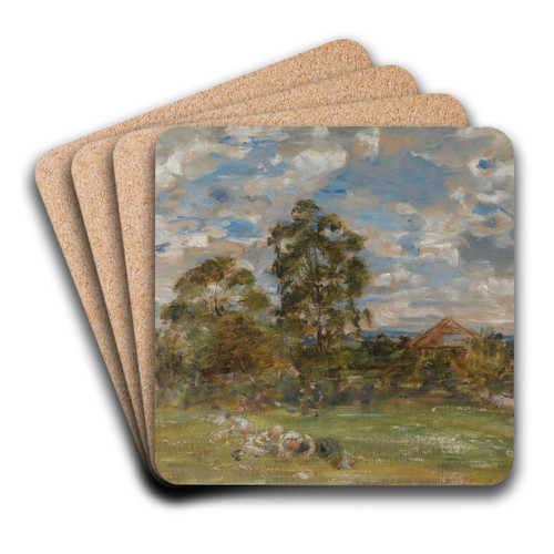 Summer In The Garden, Broomieknowe by William Mctaggart Art Drink Coaster set