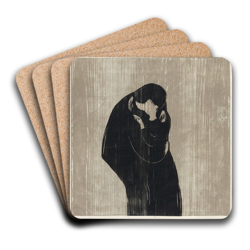 The Kiss IV by Edvard Munch Art Drink Coaster set