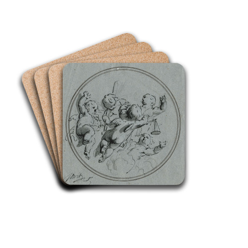 Putti met de attributen van de rechtvaardigheid by Jacob de Wit Drink Coasters - set of 4
