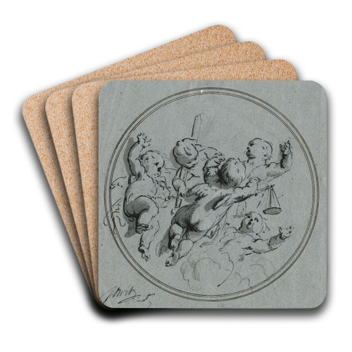 Putti met de attributen van de rechtvaardigheid by Jacob de Wit Art Drink Coaster set