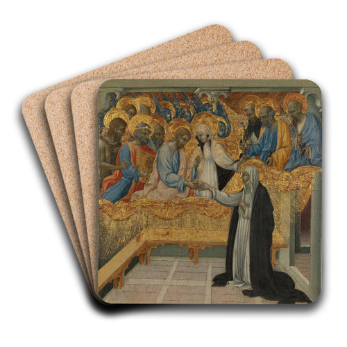 The Mystic Marriage of Saint Catherine of Siena by Giovanni di Paolo Art Drink Coaster set