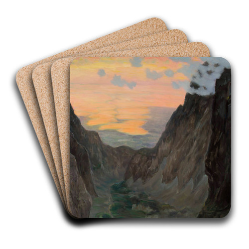 Misty mountains by Kazimierz Stabrowski Art Drink Coaster set