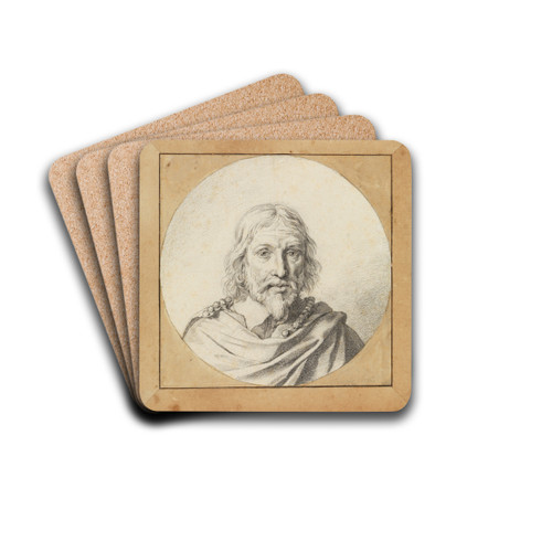 Brustbild eines alten Mannes von vorn (im Rund) by Jan de Bray Drink Coasters - set of 4 Brustbild eines alten Mannes von vorn (im Rund) by Jan de Bray Drink Coasters - set of 4