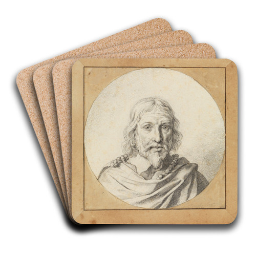 Brustbild eines alten Mannes von vorn (im Rund) by Jan de Bray Art Drink Coaster set Brustbild eines alten Mannes von vorn (im Rund) by Jan de Bray Art Drink Coaster set
