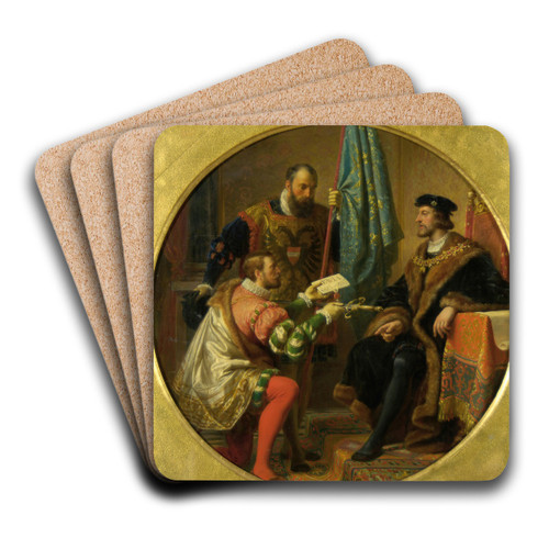 Kaiser Karl V. und Knig Franz I. bei Pavia 1525 by Karl von Blaas Art Drink Coaster set