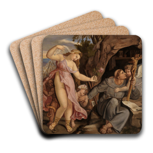 Versuchung des Heiligen Antonius by Gottlieb Schick Art Drink Coaster set