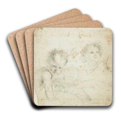 Two Putti by Guercino Art Drink Coaster set