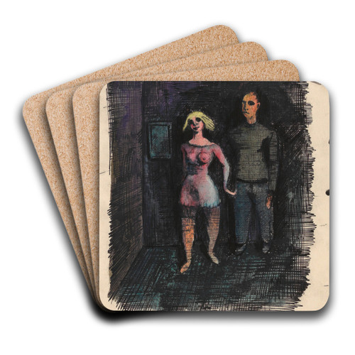 Ohne Titel (Frau und Mann) by Karl Wiener Art Drink Coaster set