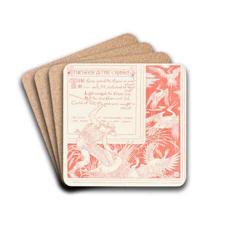 The Geese and the Cranes by Walter Crane Drink Coasters - set of 4