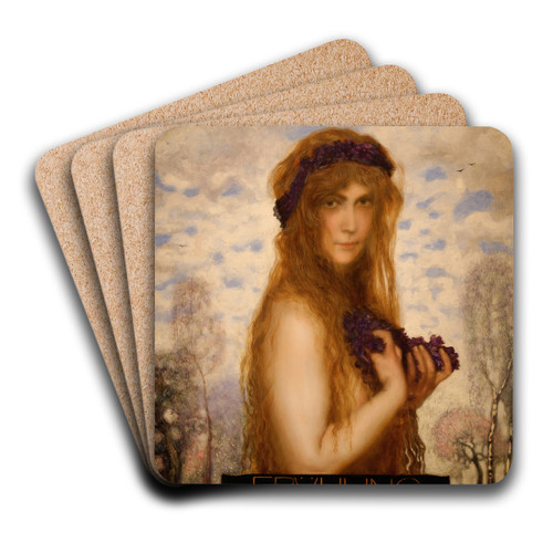 The Spring by Franz von Stuck Art Drink Coaster set