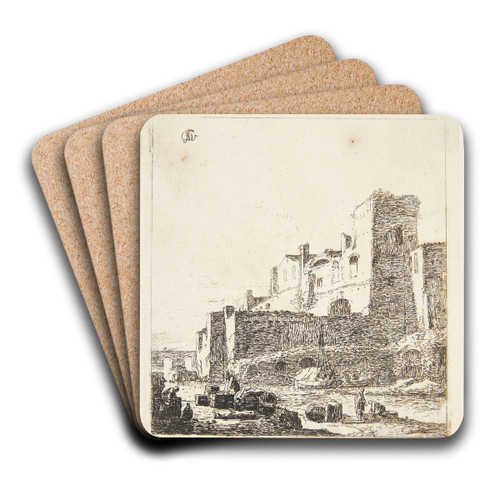 Smnd ved en flodbred by Thomas Wijck Art Drink Coaster set