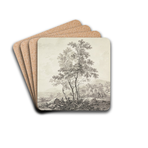 Landschaft mit Birken im Vordergrund by Jacob van Strij Drink Coasters - set of 4