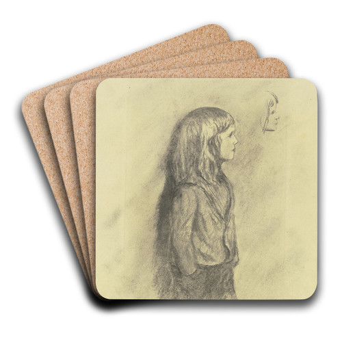 Boy with long hair by Louis Eysen Art Drink Coaster set