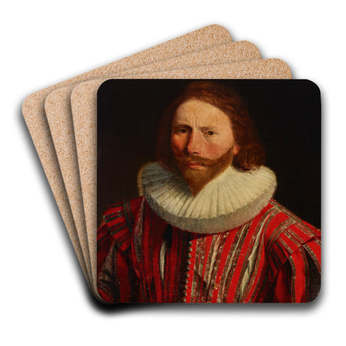 Portrait of a man by Follower Of Simon Vouet Art Drink Coaster set