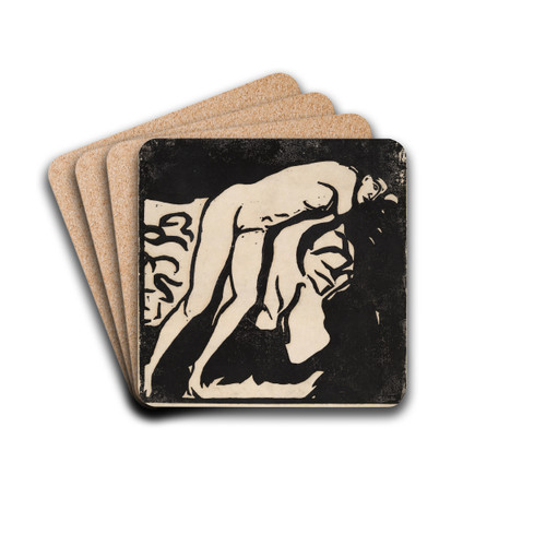 Nude Girl by Ernst Ludwig Kirchner Drink Coasters - set of 4