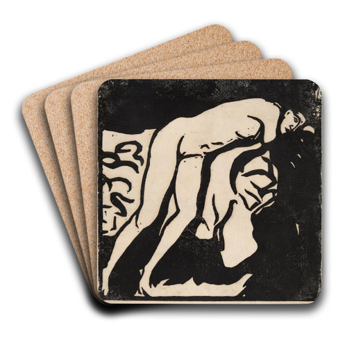 Nude Girl by Ernst Ludwig Kirchner Art Drink Coaster set