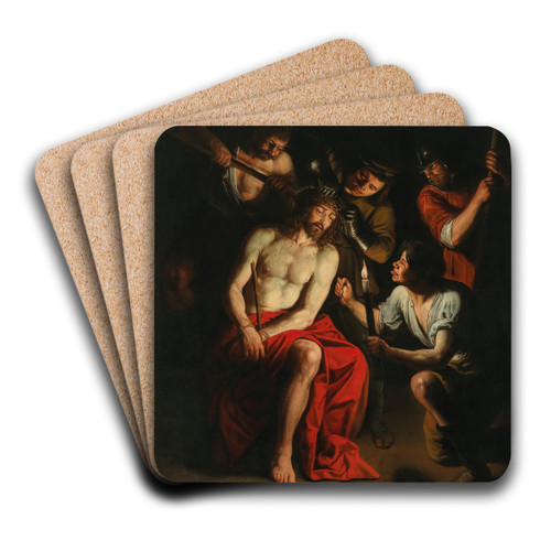 The Mocking of Christ by Domenico Fiasella Art Drink Coaster set